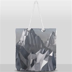 Gray Mountain Illustration Grey Mountain Digital Full Print Rope Handle Tote (large) by Cendanart