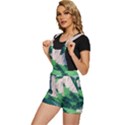 Green And White Polygonal Mountain Short Overalls View2