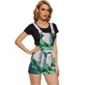 Green And White Polygonal Mountain Short Overalls View3