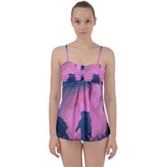 Beeple Astronaut Spacesuit 3d Digital Art Artwork Jungle Babydoll Tankini Set by Cendanart