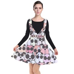Cute Dog Seamless Pattern Background Plunge Pinafore Dress by Grandong