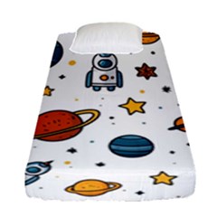 Set Cartoon Symbol Pattern Fitted Sheet (single Size) by Bedest