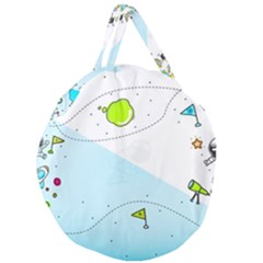 Astronaut Spaceship Giant Round Zipper Tote by Bedest