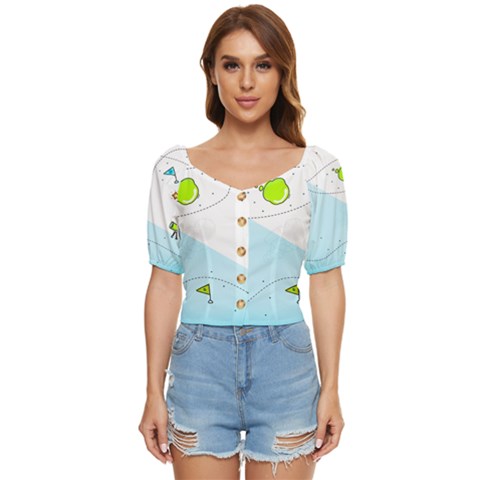 Astronaut Spaceship Button Up Blouse by Bedest