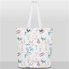 Background Decorative Full Print Rope Handle Tote (small) by Bedest
