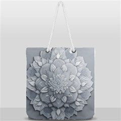 Flower Ornament Graphic Ornate Full Print Rope Handle Tote (large) by Bedest