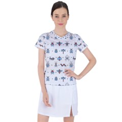 Insects Icons Square Seamless Pattern Women s Sports Top by Bedest