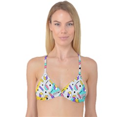 Tridimensional Pastel Shapes Background Memphis Style Reversible Tri Bikini Top by Bedest