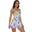 Tridimensional Pastel Shapes Background Memphis Style 2-in-1 Flare Activity Dress View3