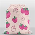 Seamless Strawberry Fruit Pattern Background Drawstring Bag (Small) View1
