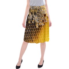 Honeycomb With Bees Midi Beach Skirt by Bedest