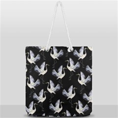 Crane Pattern Bird Animal Full Print Rope Handle Tote (large) by Bedest