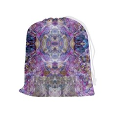 Abstract Pebbles Iv Drawstring Pouch (xl) by kaleidomarblingart