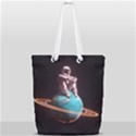 Stuck On Saturn Astronaut Planet Space Full Print Rope Handle Tote (Small) View2