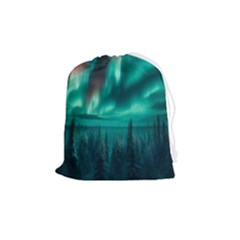Aurora Borealis Snow Drawstring Pouch (medium) by Ndabl3x