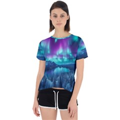 Lake Aurora Borealis Open Back Sport T-shirt by Ndabl3x