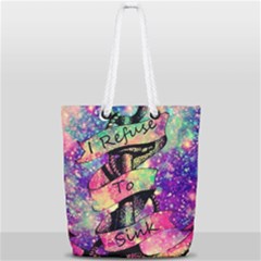 Anchor Purple Space Full Print Rope Handle Tote (small) by Bedest