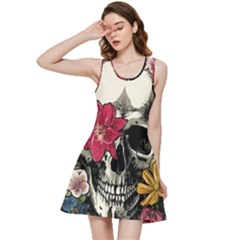 Skull Flowers American Native Dream Catcher Legend Inside Out Racerback Dress by Bedest