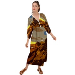 Scotland Monti Mountains Mountain Grecian Style  Maxi Dress by Cendanart