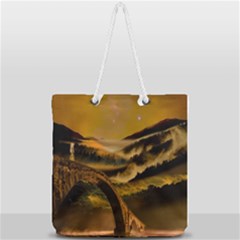 Bridge Of Regret Full Print Rope Handle Tote (large) by Cendanart