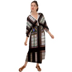 Stained Glass Window Krotoszyn Grecian Style  Maxi Dress by Cendanart
