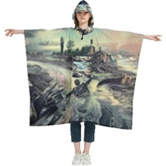 Psychedelic Art Women s Hooded Rain Ponchos by Bedest