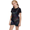 Peacock Feather Paradise Kids  Short Overalls View2