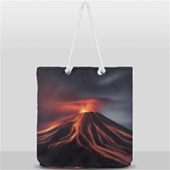 Volcanic Eruption Full Print Rope Handle Tote (large) by Proyonanggan