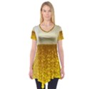 Light Beer Texture Foam Drink In A Glass Short Sleeve Tunic  View1