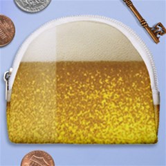 Light Beer Texture Foam Drink In A Glass Horseshoe Style Canvas Pouch by Cemarart