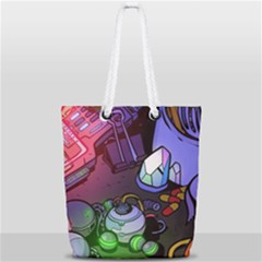 Graffiti Corazones Kingdom Saga Super Full Print Rope Handle Tote (small) by Cemarart