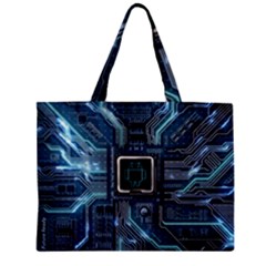 Circuit Board Motherboard Zipper Mini Tote Bag by Cemarart