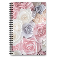 Pastel Rose Flower Blue Pink White 5 5  X 8 5  Notebook by Cemarart