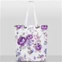 Flower-floral-design-paper-pattern-purple-watercolor-flowers-vector-material-90d2d381fc90ea7e9bf8355 Full Print Rope Handle Tote (Small) View1