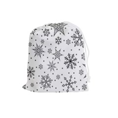 Snowflake-icon-vector-christmas-seamless-background-531ed32d02319f9f1bce1dc6587194eb Drawstring Pouch (large) by saad11