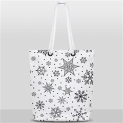 Snowflake-icon-vector-christmas-seamless-background-531ed32d02319f9f1bce1dc6587194eb Full Print Rope Handle Tote (small) by saad11