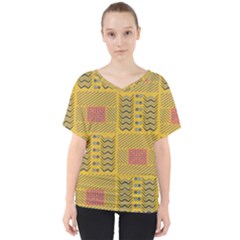 Digital Paper African Tribal V-neck Dolman Drape Top by HermanTelo