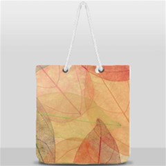 Leaves Patterns Colorful Leaf Pattern Full Print Rope Handle Tote (large) by Cemarart