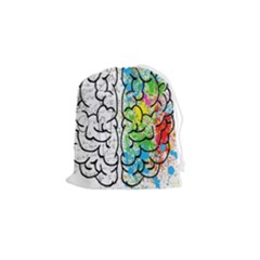 Brain Mind Psychology Idea Drawing Short Overalls Drawstring Pouch (small) by Azkajaya