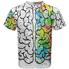 Brain Mind Psychology Idea Drawing Short Overalls Men s Cotton T-shirt by Azkajaya