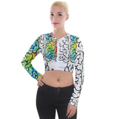 Brain Mind Psychology Idea Drawing Short Overalls Long Sleeve Cropped Velvet Jacket by Azkajaya