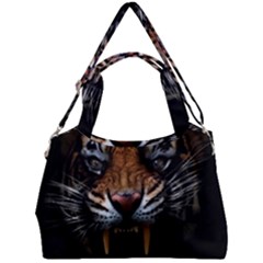 Tiger Angry Nima Face Wild Double Compartment Shoulder Bag by Cemarart
