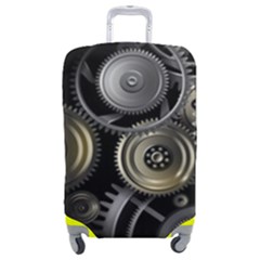 Abstract Style Gears Gold Silver Luggage Cover (medium) by Cemarart