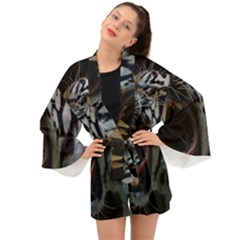 Angry Tiger Roar Long Sleeve Kimono by Cemarart