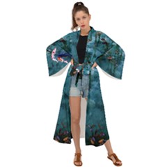 Fish Koi Carp Maxi Kimono by Cemarart