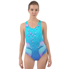 Seahorse Cut-out Back One Piece Swimsuit by Cemarart