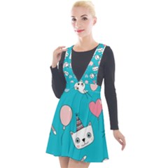 Cat Bunny Plunge Pinafore Velour Dress by Grandong