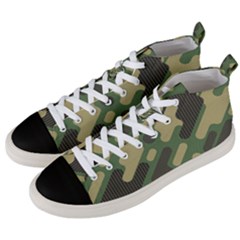 Camouflage Pattern Background Men s Mid-top Canvas Sneakers by Grandong