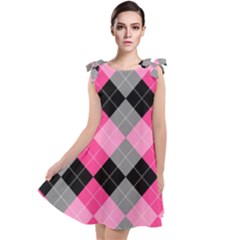 Seamless Argyle Pattern Tie Up Tunic Dress by Grandong