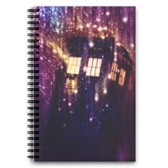 Tardis Regeneration Art Doctor Who Paint Purple Sci Fi Space Star Time Machine 5 5  X 8 5  Notebook by Cemarart